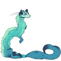 Clipart blue azure dragon with long tail